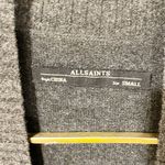 All Saints Size Small Grey Ribbed Short Sleeve Wool Blend Open Front Cardigan Photo 2