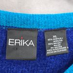 Erika Multicolor Block Stripe Electric Cozy Rockstar Preppy Pullover Sweater XL Blue Photo 9