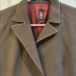 Laundry by Shelli Segal BROWN JACKET TAN PIPING AROUND SEAMS/POCKETS/NECKLINE Photo 4