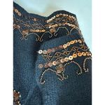 Vintage Women's Black Copper Beaded Jewel Pullover Sweater Silk Angora M Size M Photo 3