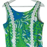 Lilly Pulitzer Liz Limeade Roar Of The Jungle Lace Green Blue Shift Dress Sz 10 Photo 1