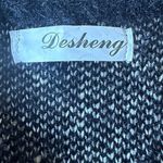Desheng Black Patterned Multicolor Fair Isle Cardigan/Poncho/Wrap Photo 8