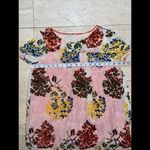 Maeve  ANTHROPOLOGIE Burnout Velvet Floral Semi Sheer Overlay Top‎ S Silk Blend Photo 2