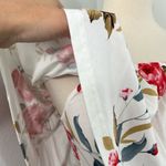 Medium Floral White and Red Off Shoulder Maxi Dress with Pockets Photo 11