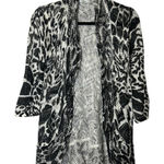 Mona Leah Couture Paris New York Rayon Linen Open Front Cardigan Artsy Career M Black Size M Photo 0