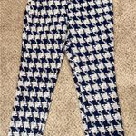 ZARA Basic Navy Houndstooth Slim Ankle Pants | Y2K Preppy Workwear Trousers L Photo 3