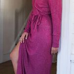 Anthropologie Daily Practice BY Raspberry Belted Knit Maxi Dress Size Medium Photo 2