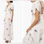 NWT Ciebon Selma Embroidered Plunge Neck Maxi Dress White Size XS Photo 1