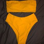 Bright Yellow High Waisted Swimsuit Size L Photo 0