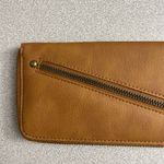 Free People FP Faux Leather Wallet Brown Brass Zip Around Boho Cards Vegan EUC Photo 1