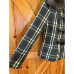 The Limited  Faux Fur Collar Plaid Coat Size Medium (0550) Photo 2