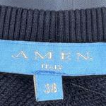 AMEN Embellished Pullover Sweatshirt Black Beaded Crewneck Size 38 (US Small) Photo 3