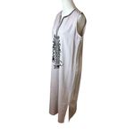 Sigrid Olsen Taupe Black Embroidered Linen Blend Maxi Dress S | Coastal Grandma Photo 4