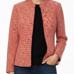 Pendleton  Orange White Abstract Full Zip Lined Jacket 12 Petite Classic Colorful Photo 0