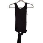 Lush Clothing Lush Tank Top Womens Size M Black Ribbed Crisscross Back With Tie Photo 1
