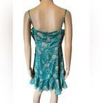 Lena Green Yellow Shimmer Cottagecore Boho Western Floral Layered Mini Dress Size L Photo 5