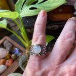 Moonstone Sterling Silver Wide Band Ring Size 7.5 Photo 4