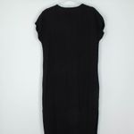 Pact Womens Organic Cotton V Neck Maxi Dress Size L Black Raw Edge Minimalist Photo 6