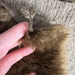 Romeo + Juliet Couture Cardigan Sweater Womens Medium Brown Faux Fur Dolman Knit Photo 9