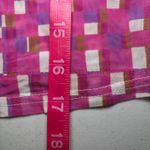 BP Nordstrom  Mesh Crop Top Pink Purple Prism Check Large Sheer‎ Geometric Photo 4