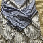 ZARA  Striped Button Down Shirt Blue White Oversized Photo 1