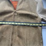 Women’s Vintage Suede Leather Base Knitted crocheted Sleeves Brown Medium Large Photo 5