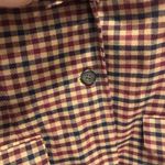 Merona Vintage Tan Red Blue Plaid Check Wool Blend Preppy Academia Blazer 10 Photo 3