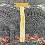 Free People Cropped Keyhole Sweater Top Size Medium Blue Stripe Wool Blend Photo 7