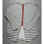 Ariat Women's M White Black Striped Long Sleeve V-Neck T-Shirt Crochet Accent Photo 2