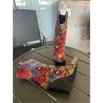 Azalea Wang Midcalf Multicolor Snakeskin Print Western Boots Red/Yellow Size 6 Red Photo 10