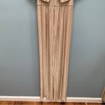 Dress the Population  Athena Pleated Maxi Dress in Gold size Large Photo 6