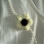 The Crochet Chick White Floral Tank Top Size L Photo 2