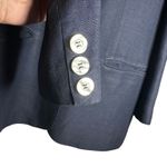Vintage 80s Giorgio Sant'Angelo Navy Linen Rayon Blazer Sz 10 Made in Romania Blue Photo 5