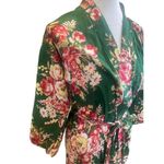 Handmade Unbranded Green Floral Kimono Style Cotton Robe Size Small Photo 8