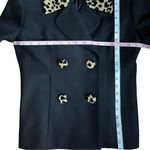 Bloomingdales Vintage Double Breasted Blazer Wool Leopard Animal Print Size 4 Photo 4