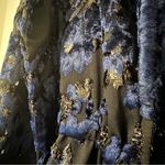 Adam Lippes  Floral Metallic Burnout Dress Long Sleeves Womens 4 Photo 9