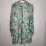 Hemant & Nandita Turquoise Blush Metallica Georgette Mini Dress Medium Blue Photo 11