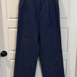 Vintage John Meyer wide leg trousers with faux leather pocket trim 10 Blue Photo 0