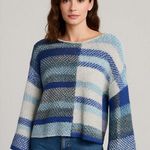 Sincerely Jules blue and white crew neck sweater Photo 0