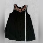 Wrangler  Black Sleeveless Embroidered Boho Dress | Size L Photo 4