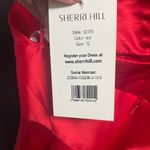 Sherri Hill NWT  Satin‎ cocktail Dress  with V-neck bodice Red size 12 $298 Photo 6