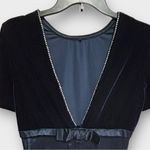 CDC Evening Vintage Formal Dress Floor Length Prom Velvet Bedazzled Size 10 Blue Photo 4