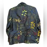 Chico's Additions by Chico’s Black Embroidered Collarless Blazer Multicolor Swirls Sz 1X Photo 1