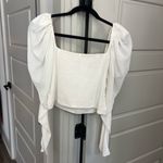Abercrombie & Fitch White Cropped Puffy Peasant Type Top Photo 4