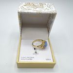 Charter Club Pave & Crystal Halo Ring in Gold/Blue Size 5 MSRP $30 NWT Photo 2