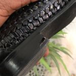 Cabin creek Vintage Black leather woven flats loafers preppy gothic dark academia-Women 6.5W Photo 5