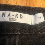 NA-KD  Black straight leg high rise raw hem Jeans, size 34 Photo 7