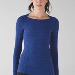 Lululemon Kanto Stripe Sapphire Blue Black Kanto Catch Me Long Sleeve Top Photo 0