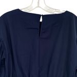 Banana Republic Cinched Waist Bishop Sleeve Top Navy Blue Photo 6