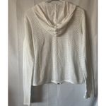 Oleg Cassini Vtg Y2K Knit Crochet Full Zip Lg Hoodie Cover‎ Up White Boho Beach  Photo 3